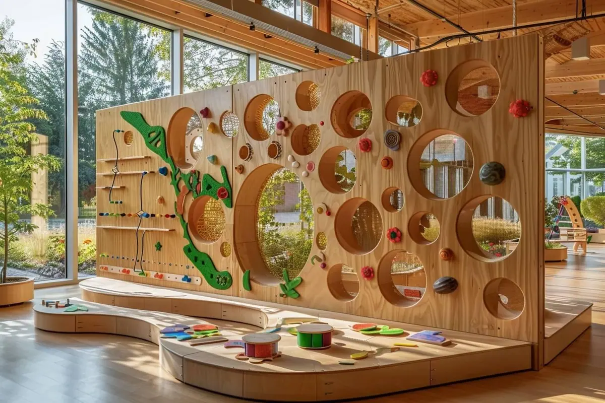 Comment aménager un espace de jeux Montessori sensoriel en bois