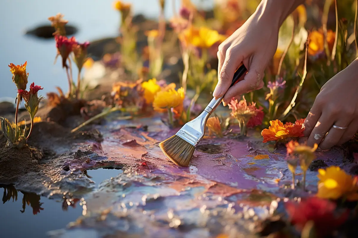Dessiner avec des pigments naturels trouvés dans les marais salants