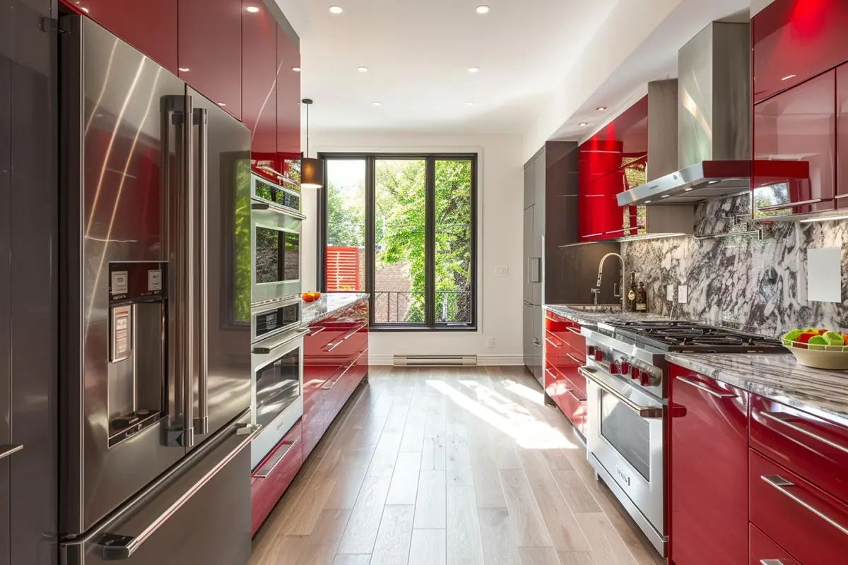 Et si la cuisine rouge et gris anthracite était la tendance dont vous avez toujours rêvé ?