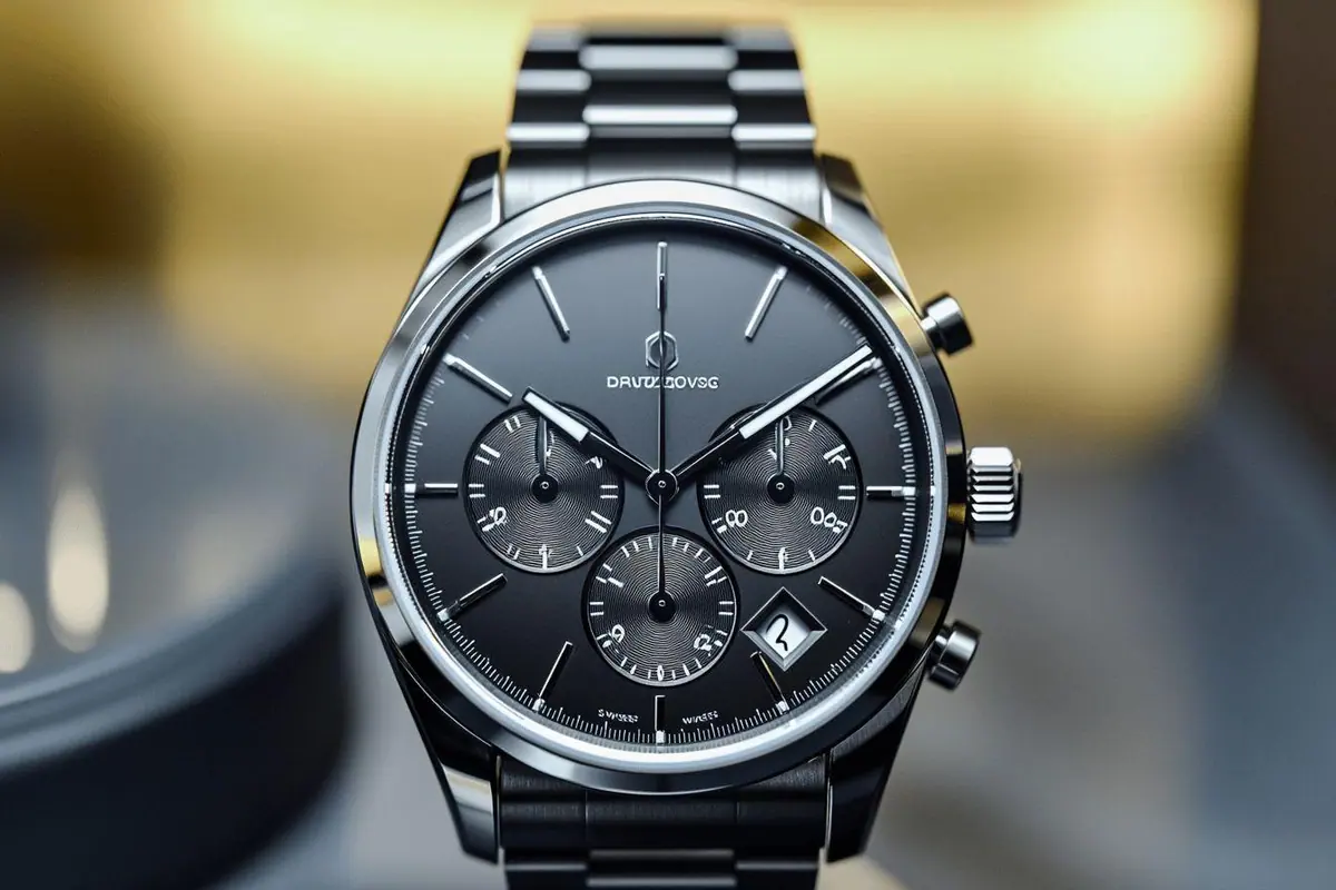 Montre de luxe avec style minimal chic : Sophistication sobre avec une montre de luxe au style épuré